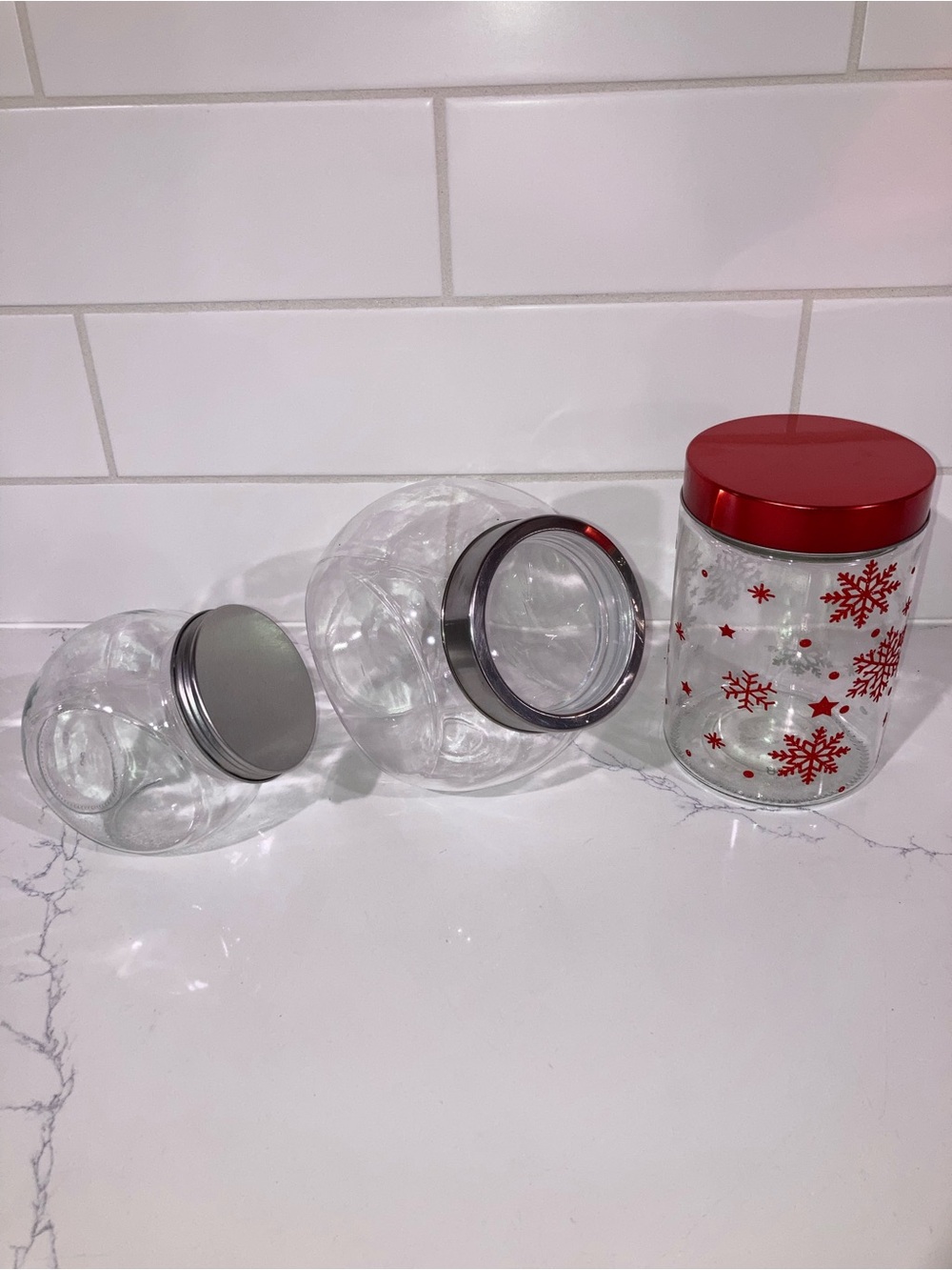 (5/$5) Lot of 3 Glass Food Storage Jars